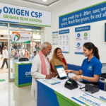 Professional agent assisting a customer with Bank CSP services at a Grahak Seva Kendra